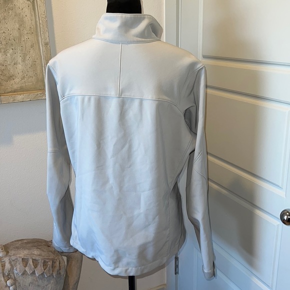 Patagonia polar tech zip up running waterproof breathable light gray jacket Sz L - Picture 5 of 12